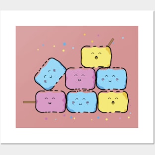 cute marshmallow Posters and Art